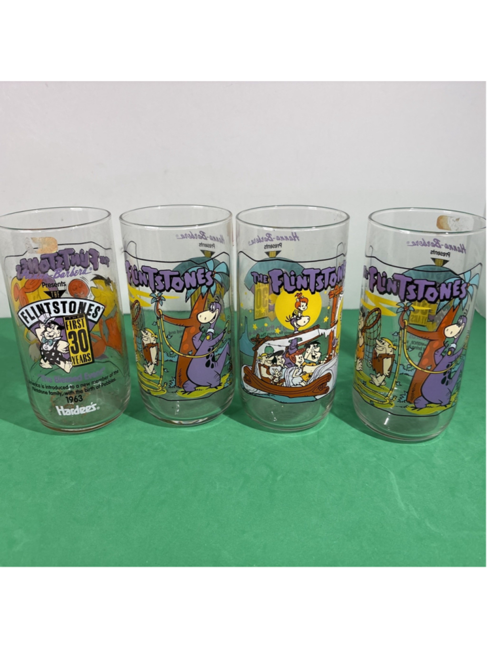 4 Flintstones Glasses- Hardee’s Promo-